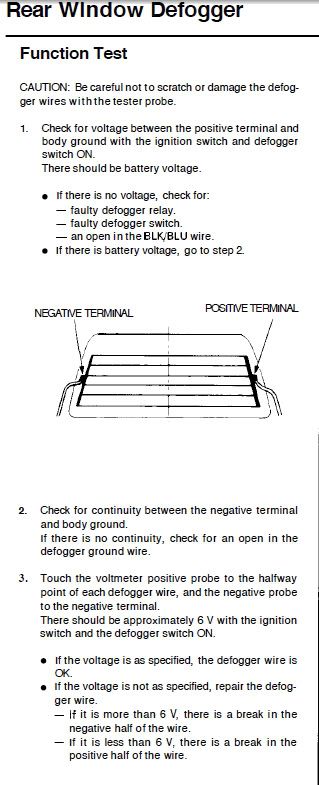 Wiring Diagram For Rear Window Defroster On 2008 Honda  