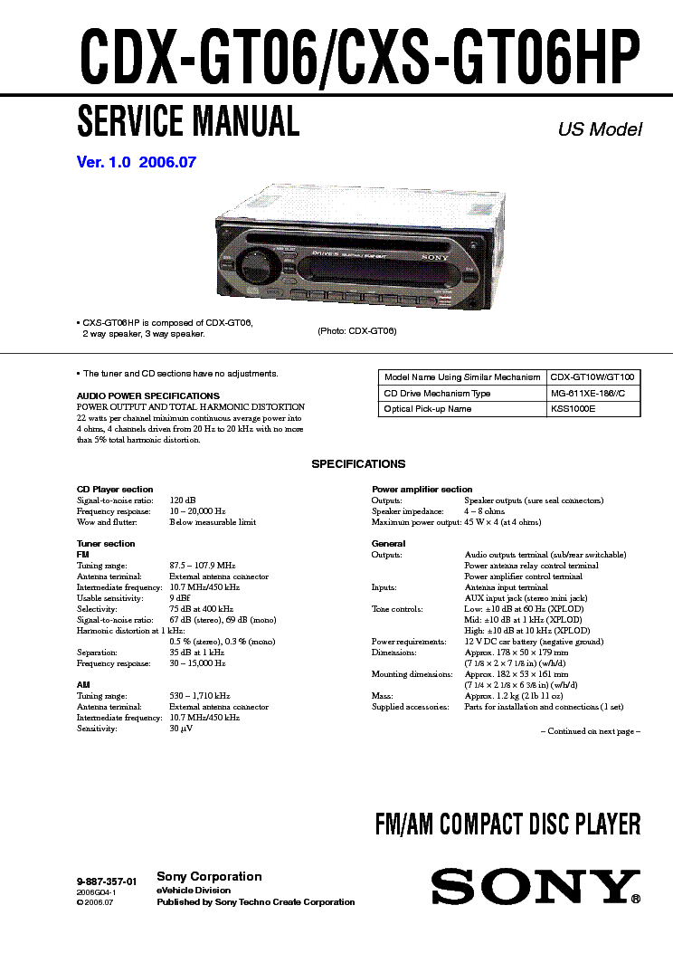 wiring diagram for sony radio cdx-4040