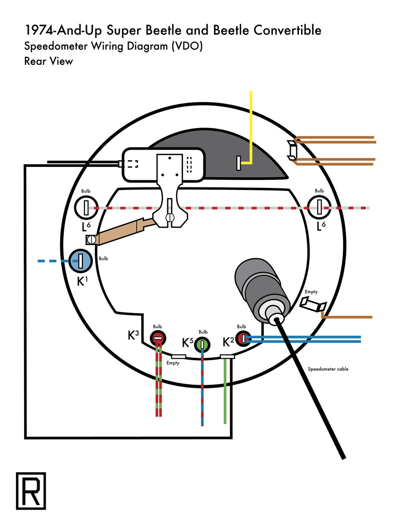 wiring diagram for speedometer and gauges on a69 beetle