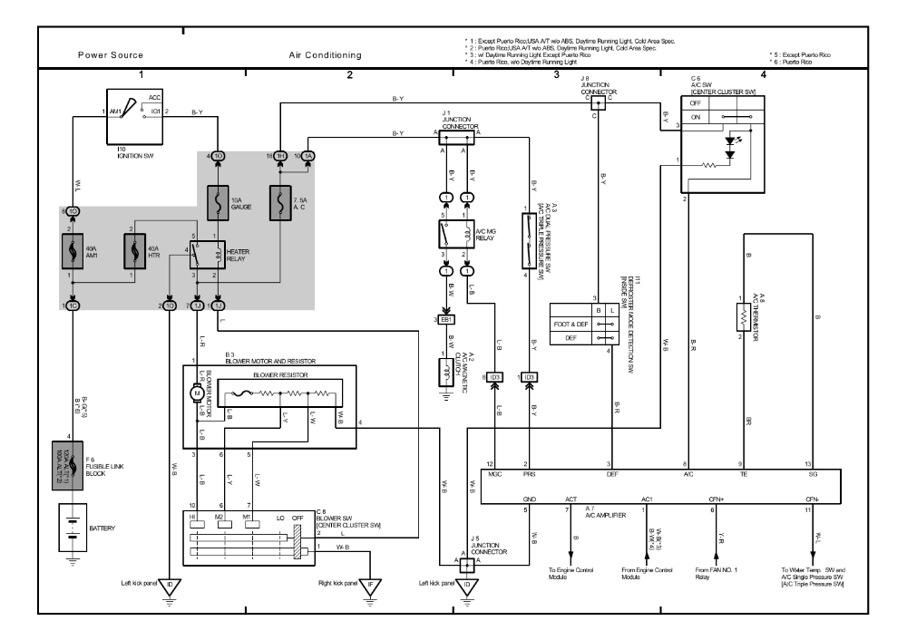 wiring diagram for taillights on 2001 toyota highlander