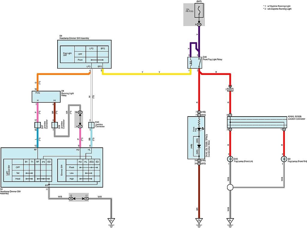 wiring diagram for taillights on 2001 toyota highlander