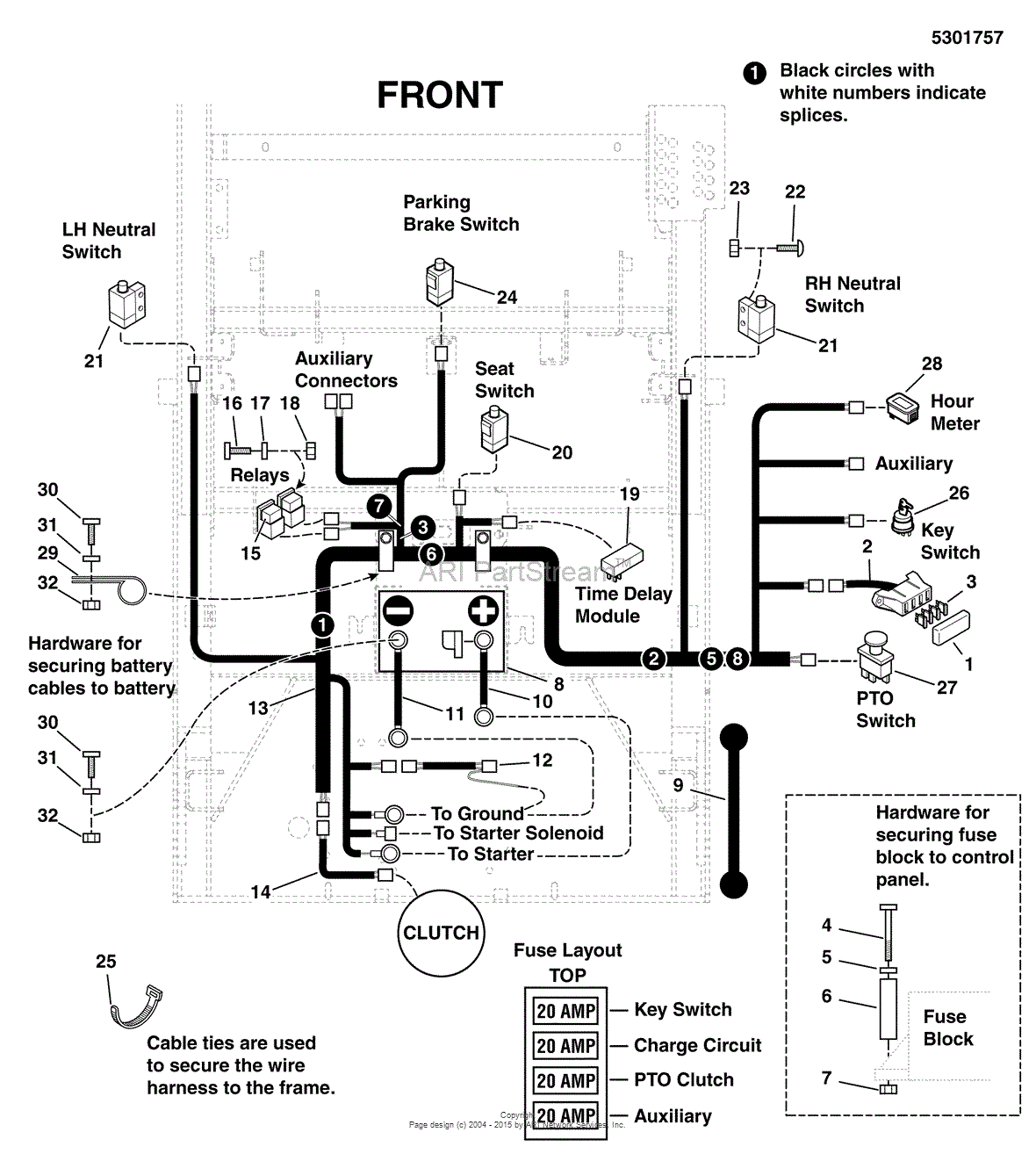 wiring diagram for troy bilt zero turn