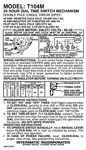 wiring diagram intermatic tm 104 106 timer