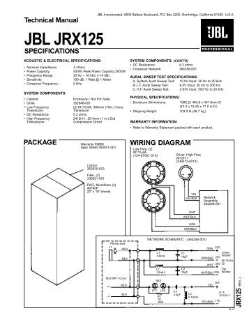 wiring diagram jbl crossover network 73233-01