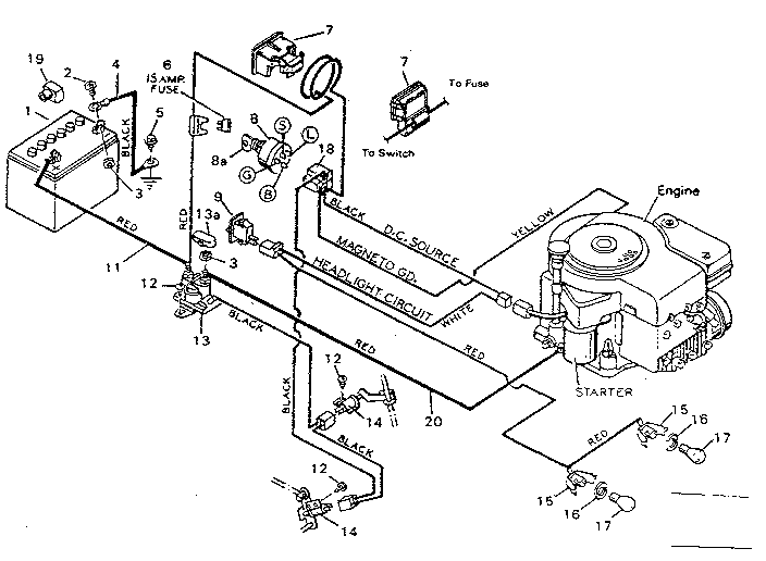 wiring diagram of charging system on craftsman riding mower 917.288250