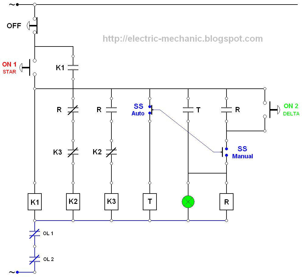 wiring diagram panel pompa star delta