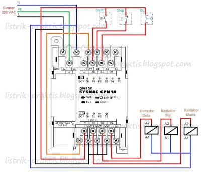 wiring diagram panel pompa star delta