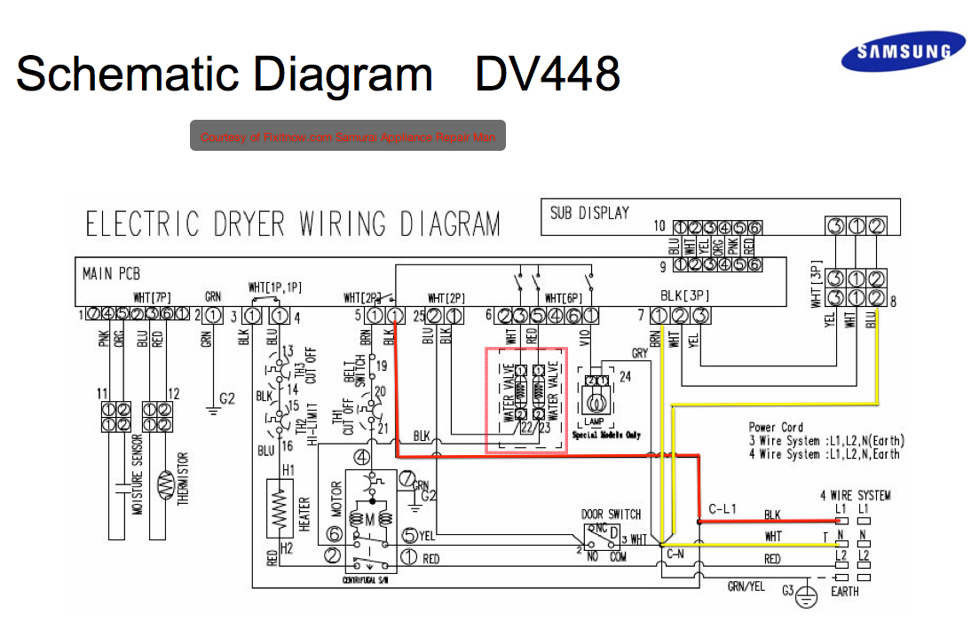 wiring diagram samsung dryer dv42h5400ef/a3