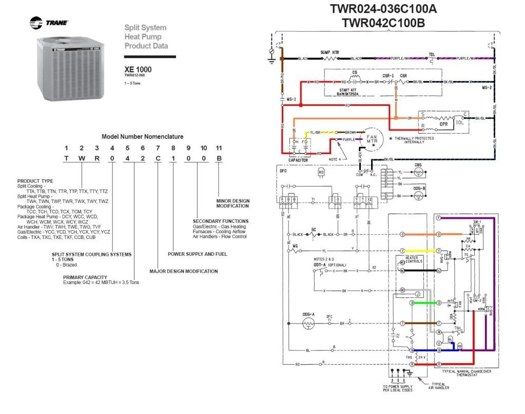 wiring diagram trane xb 1000