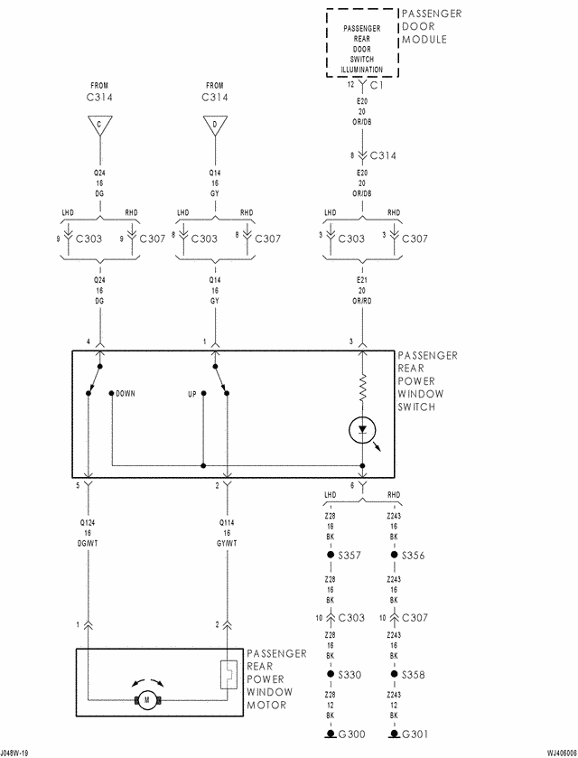 wk jeep grand cherokee front power window wiring diagram