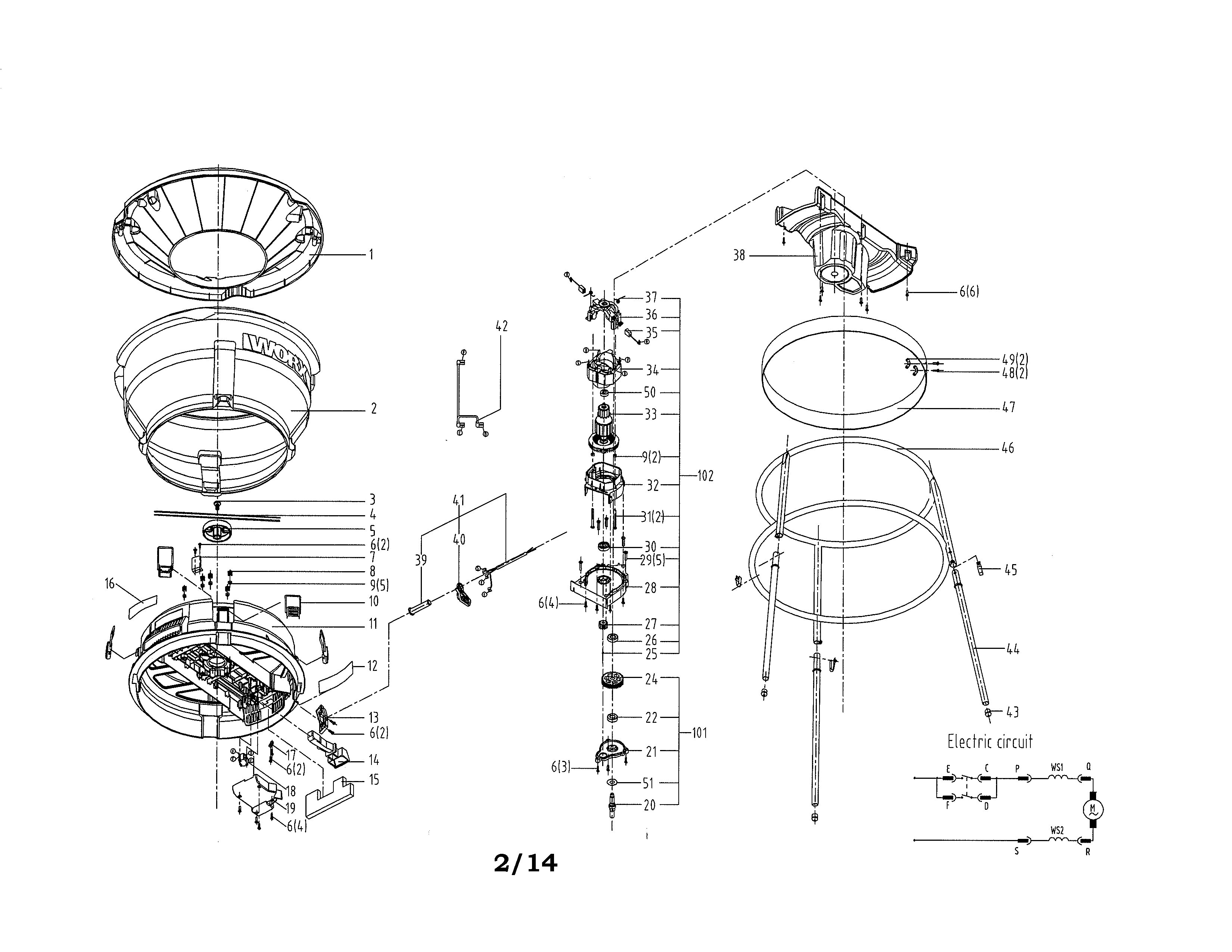 worx trimmer parts diagram