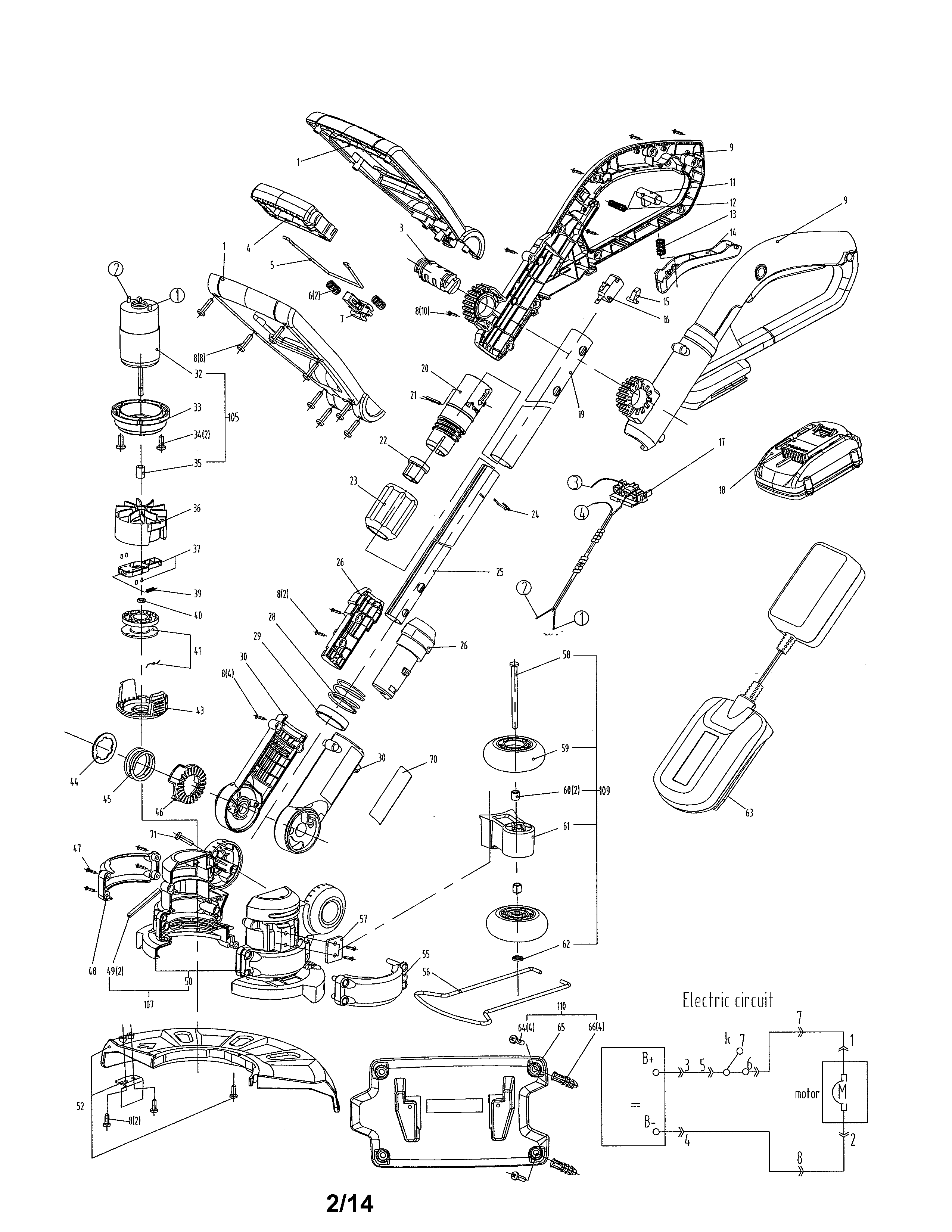 worx trimmer parts diagram