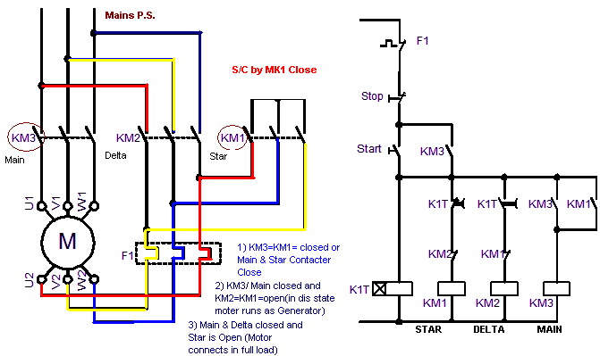 wye delta motor wiring diagram