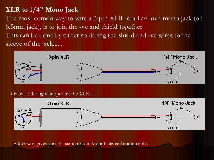 Xlr To 1 4 Inch Wiring Diagram