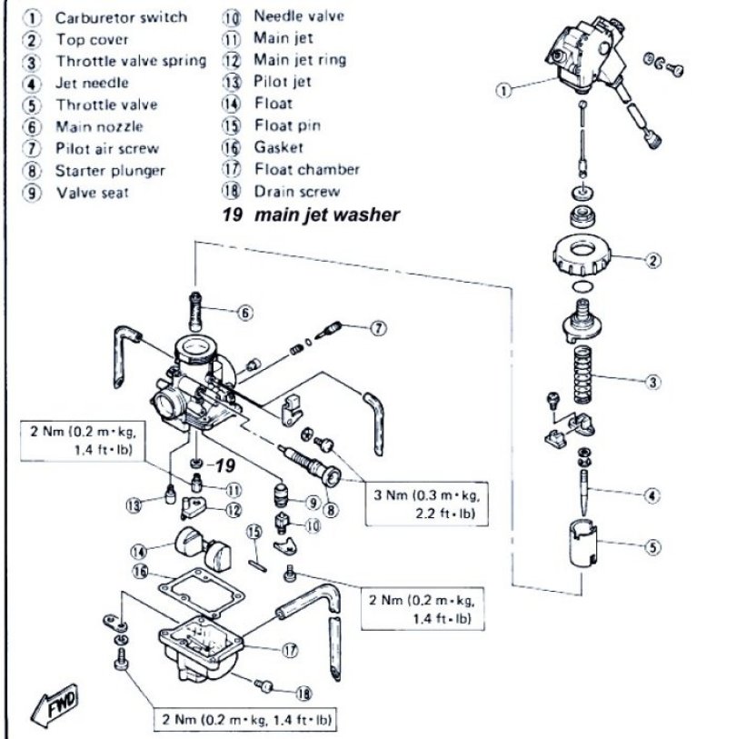 yamaha blaster carburetor diagram