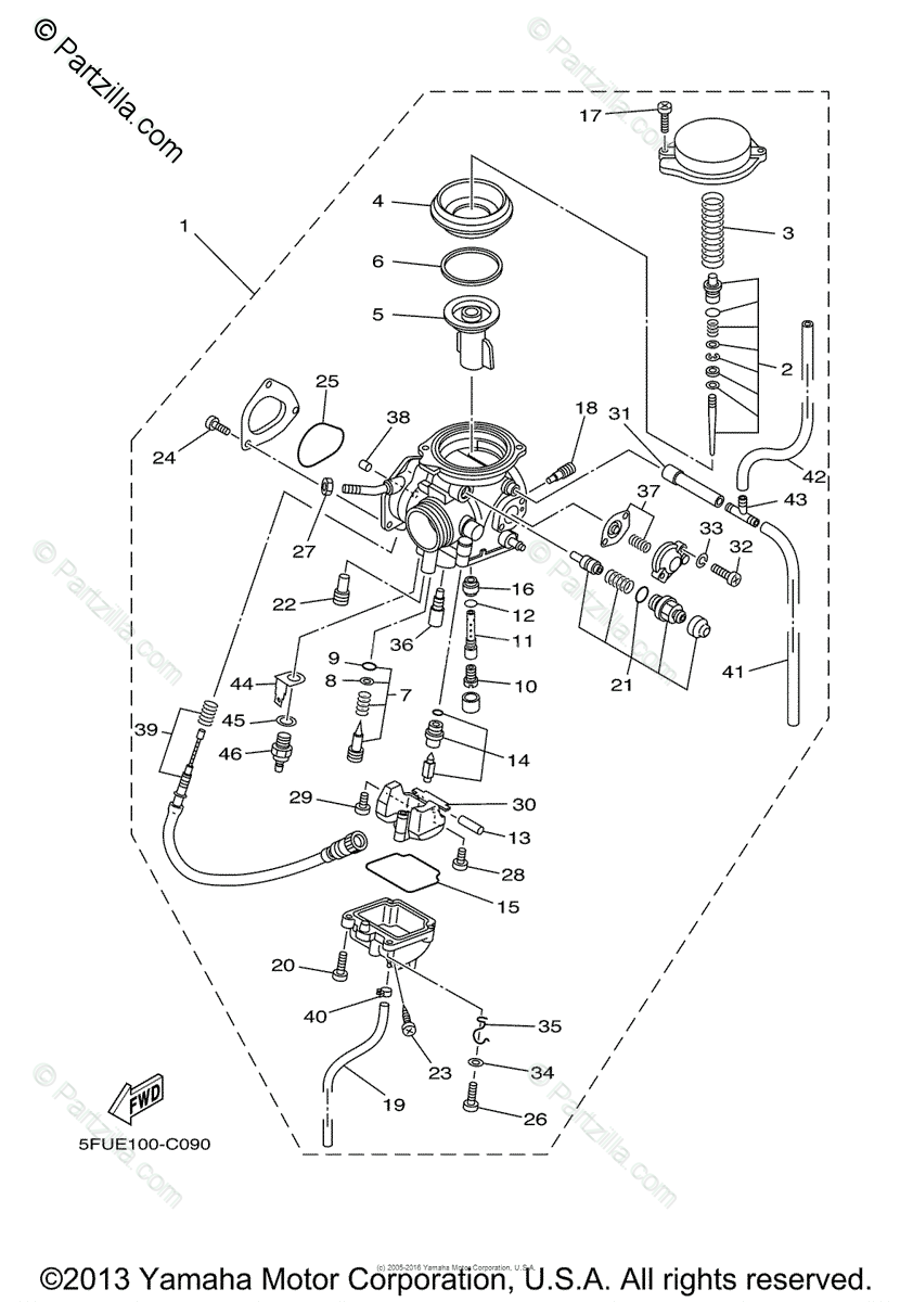 yamaha bruin 350 carburetor diagram