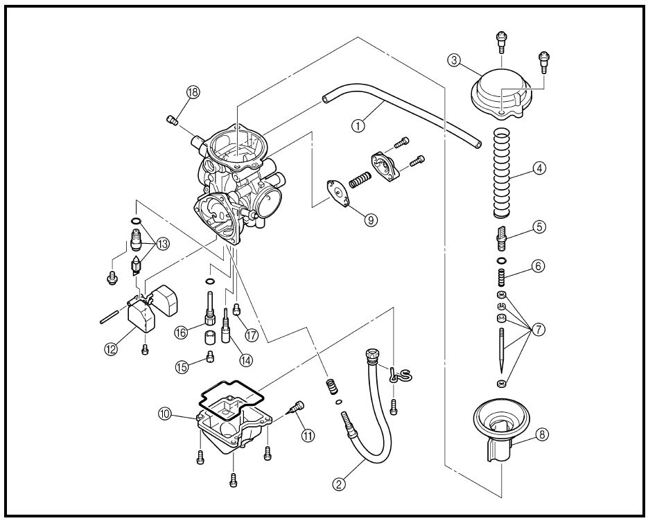 yamaha kodiak 450 carburetor diagram