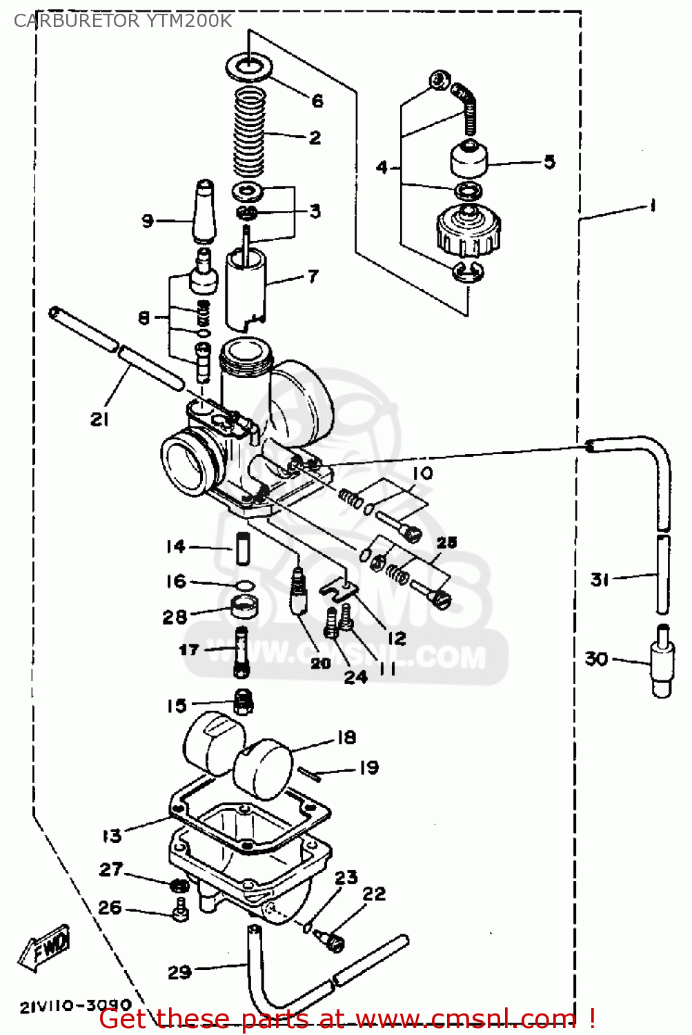 yamaha tw200 carburetor diagram