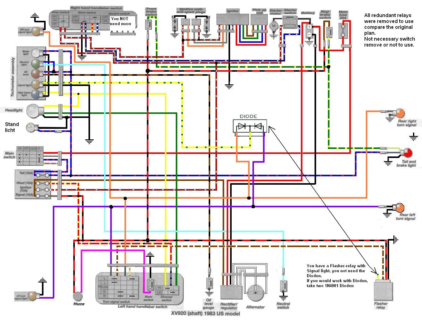 yamaha virago 1000 starter relay wiring diagram