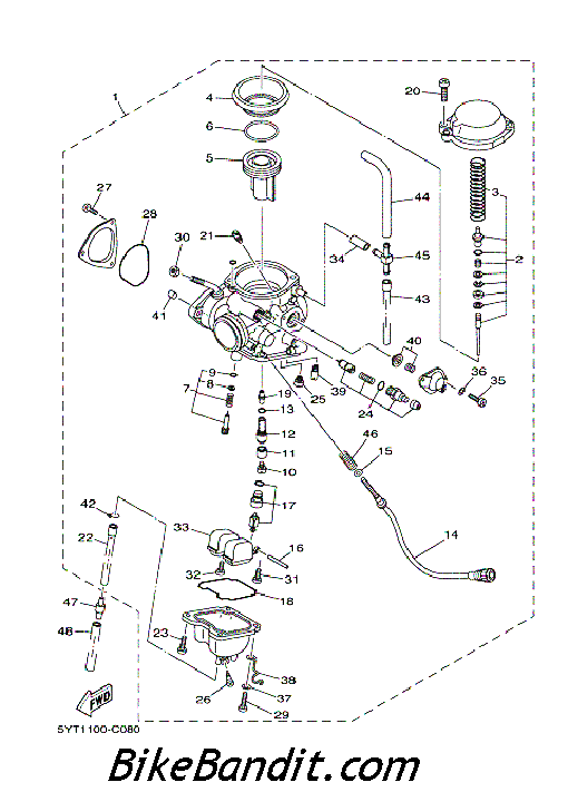 yamaha warrior carburetor diagram