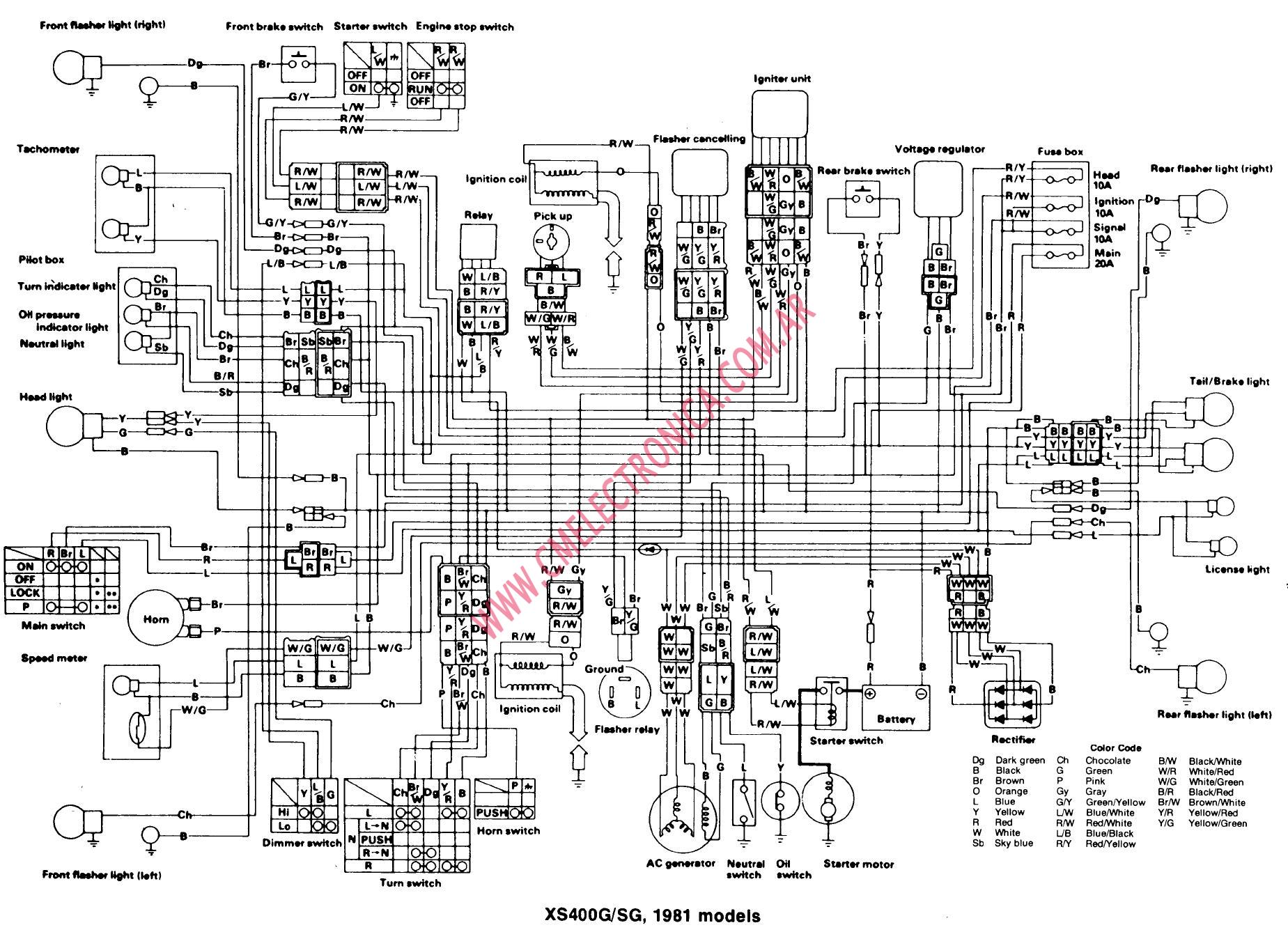 yamaha xs400 wiring diagram