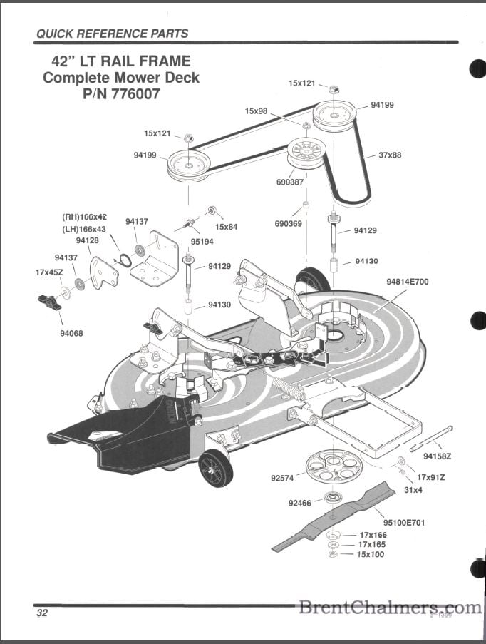 yardman 42 inch belt diagram