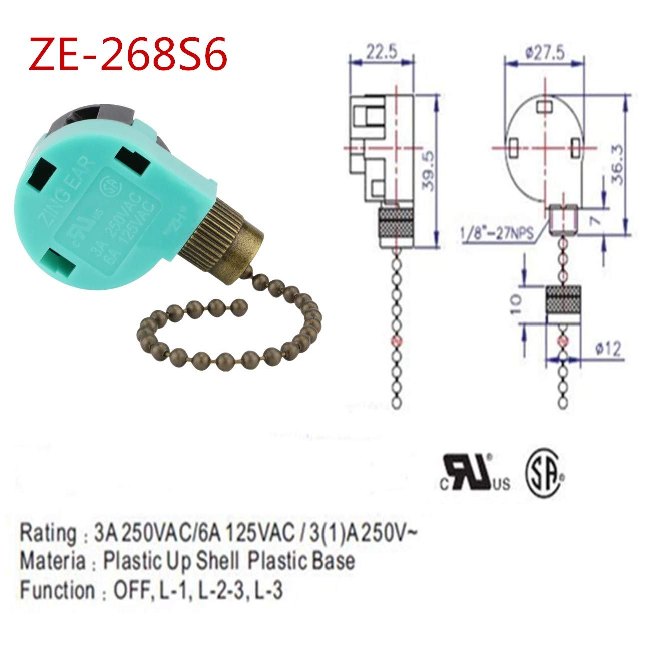 zingear 3-speed fan switch wiring diagram