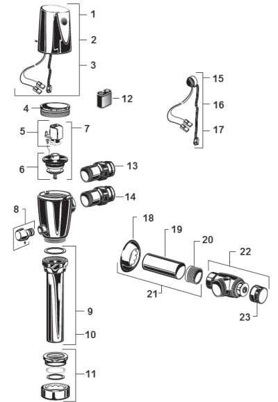 zurn flush valve diagram