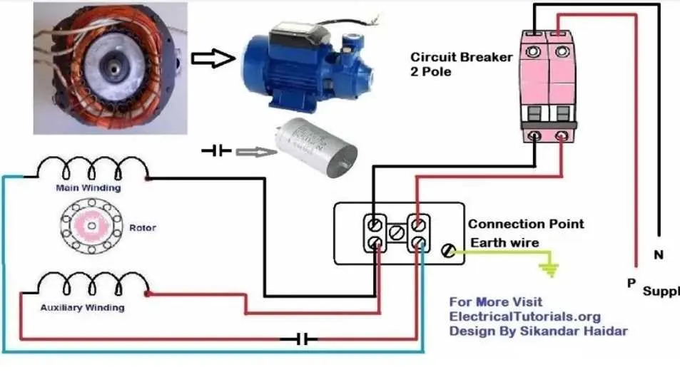1 phase motor connection diagram