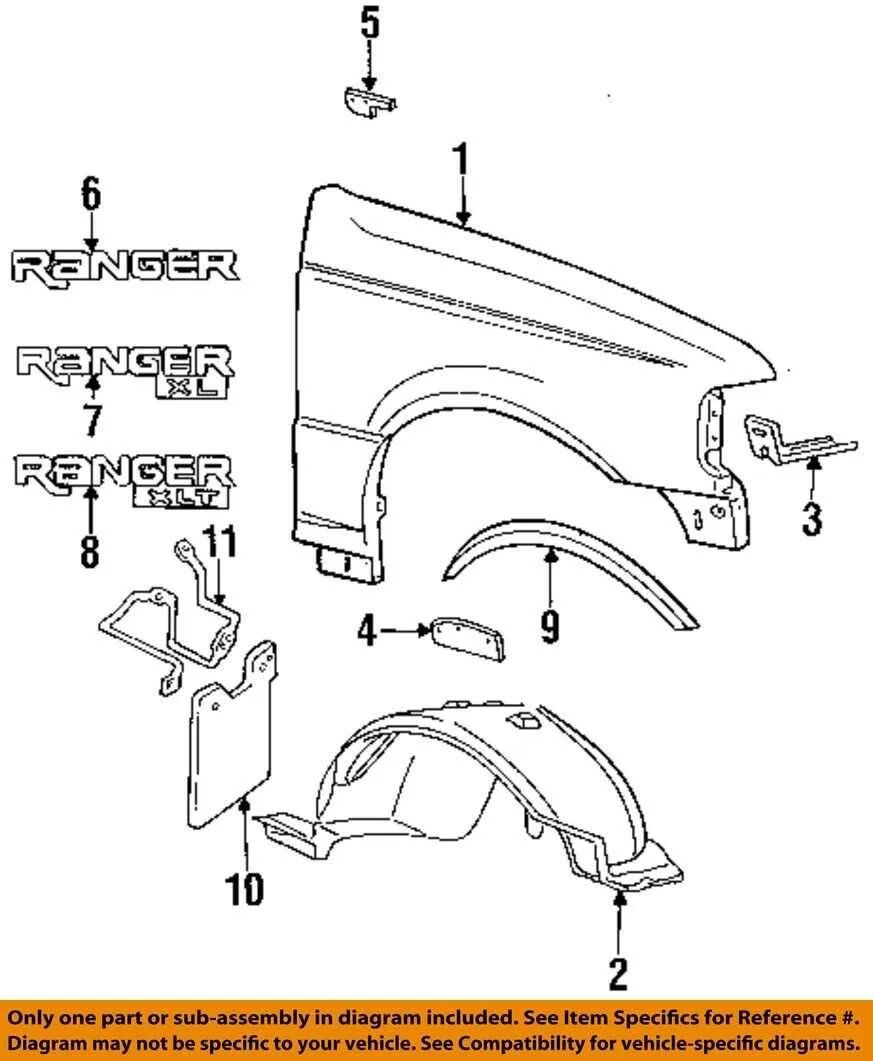 1993 ford ranger xl 2.3l parts diagram