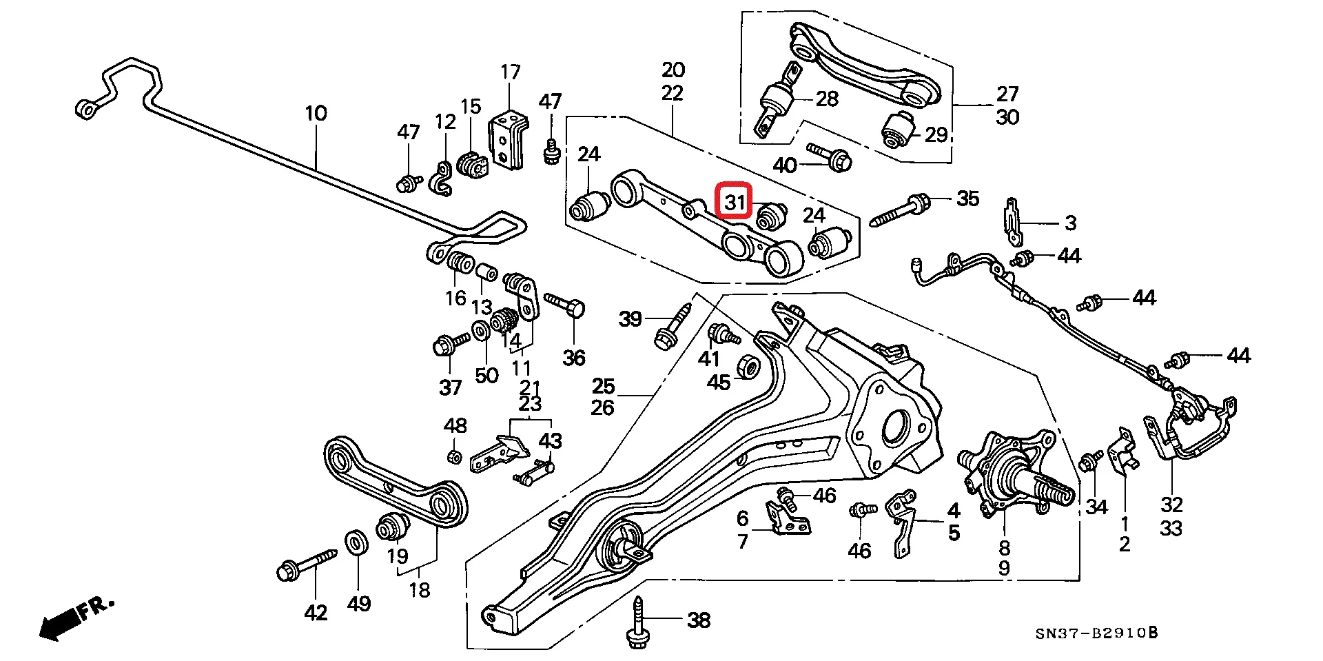 1998 Honda CRV Rear Suspension Diagram