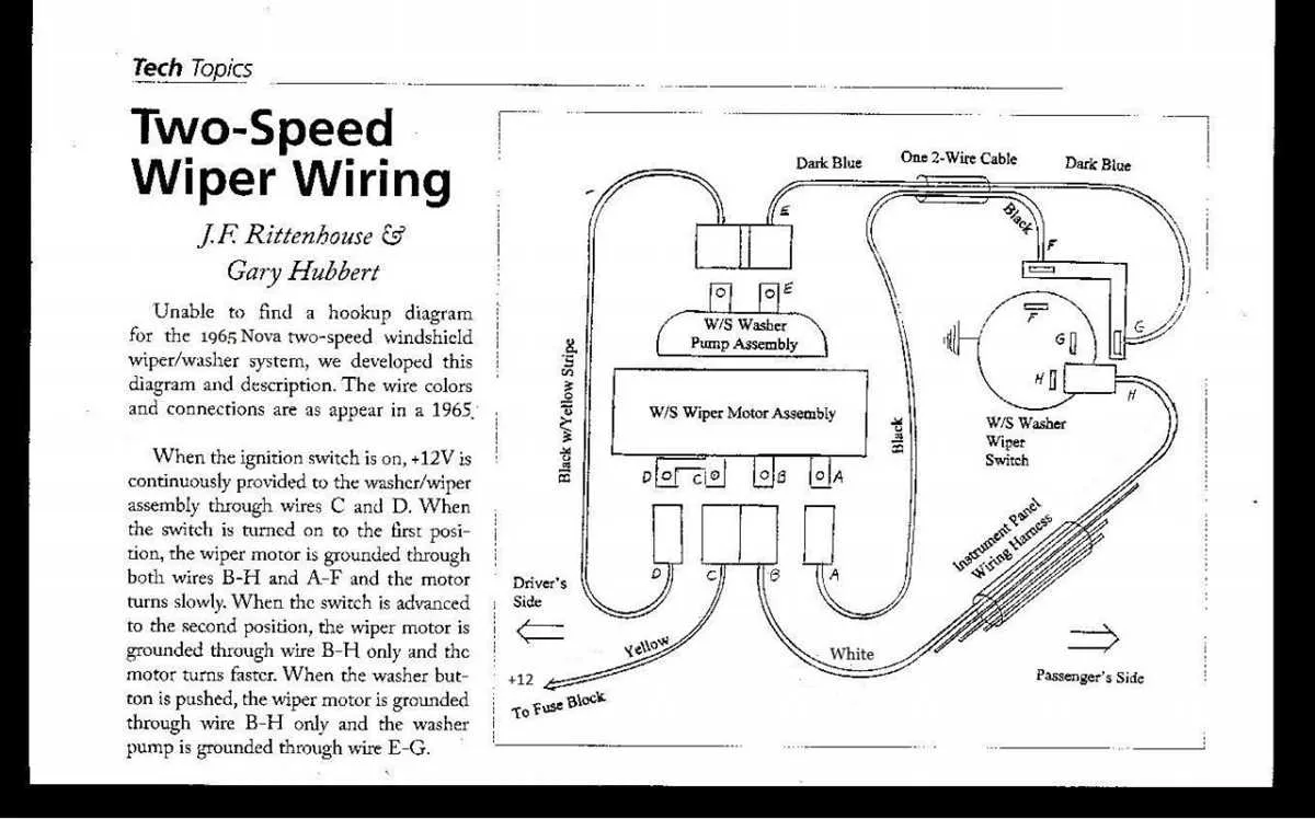 2 speed wiper motor wiring diagram