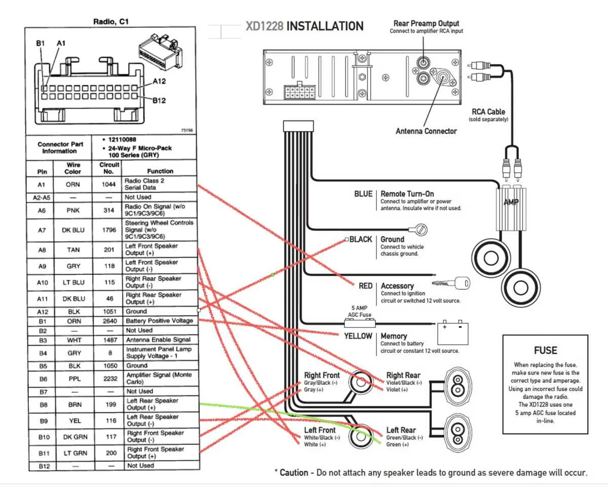 2000 chevy silverado stereo wiring diagram color code