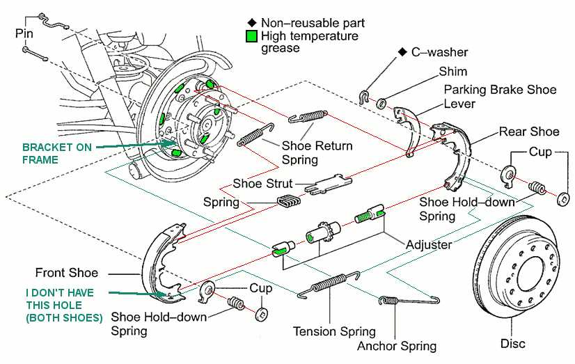 2004 toyota 4runner parking brake diagram