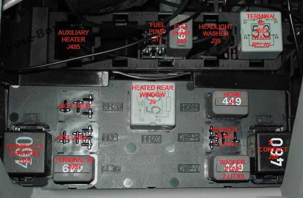 2005 vw passat relay diagram