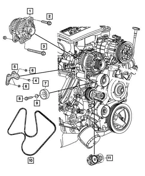 2007 dodge caliber serpentine belt diagram
