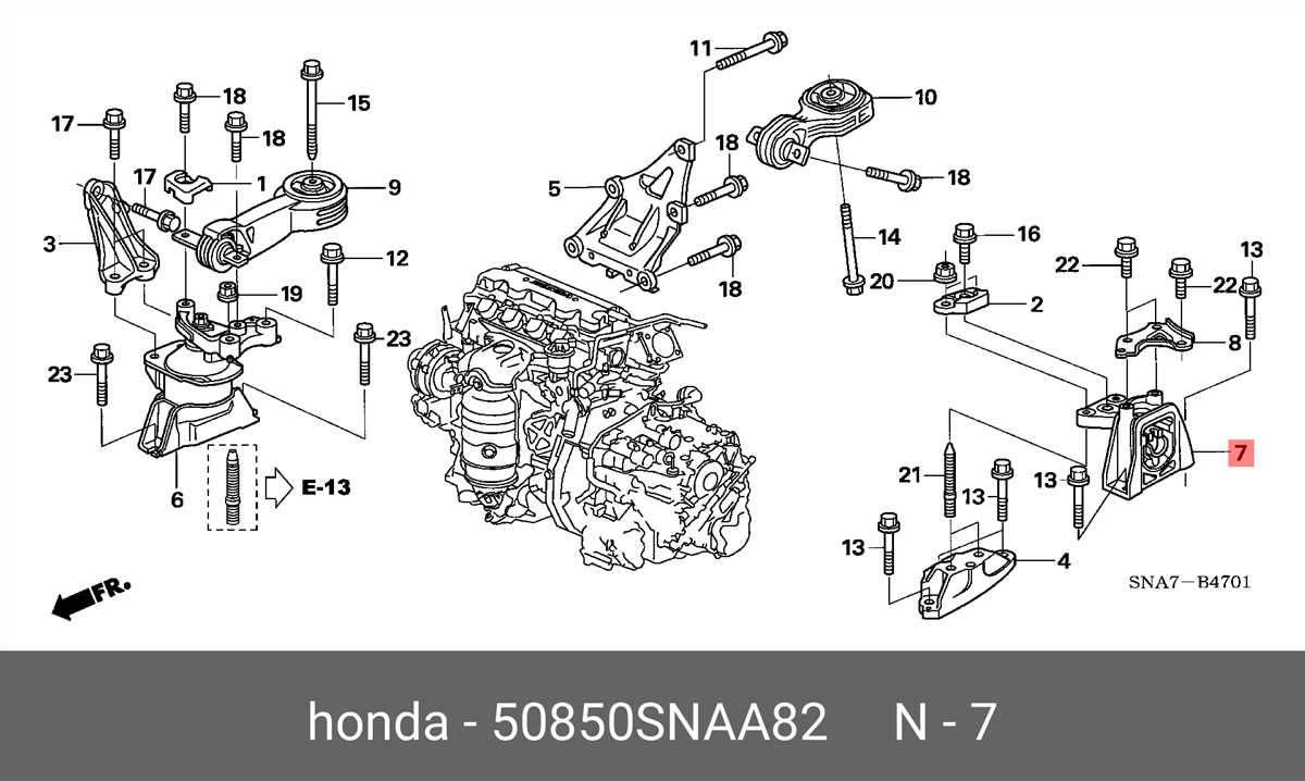 2007 honda civic engine mount diagram