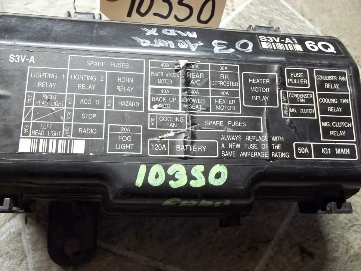2008 acura mdx fuse box diagram