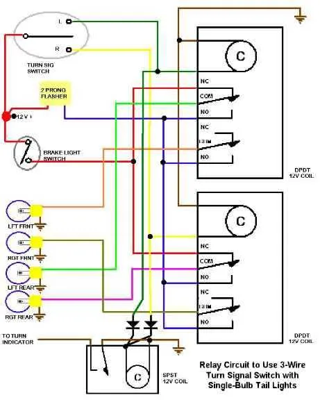 3 wire brake light turn signal wiring diagram