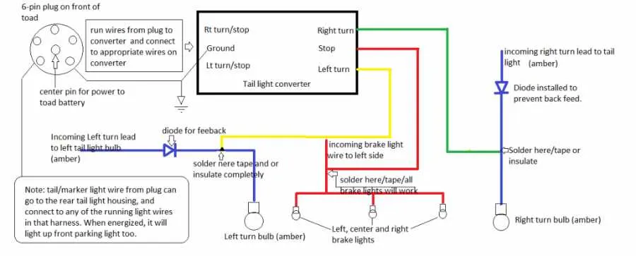 3 wire brake light turn signal wiring diagram