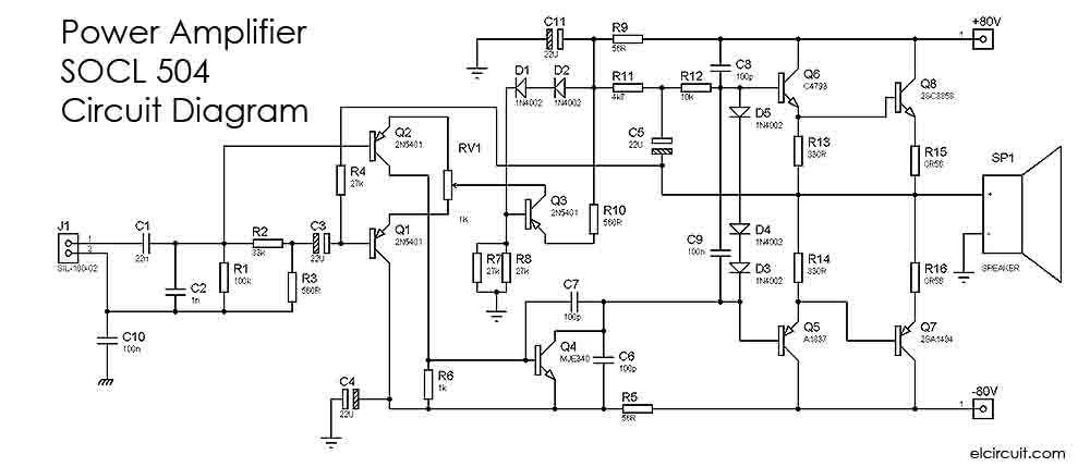 Audio amplifier circuit diagram