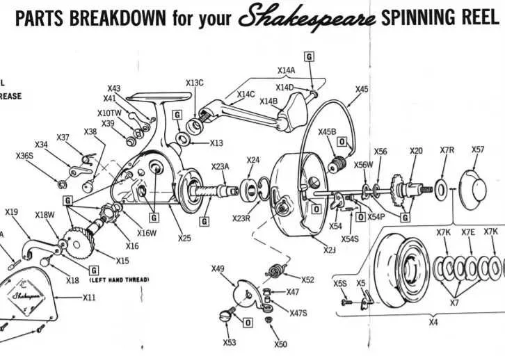 baitcasting reel parts diagram