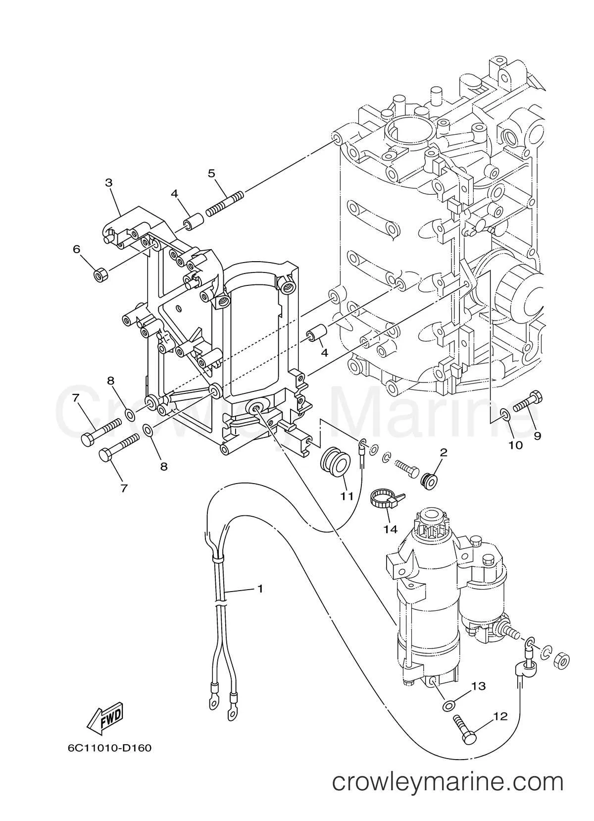 diagram of outboard engine