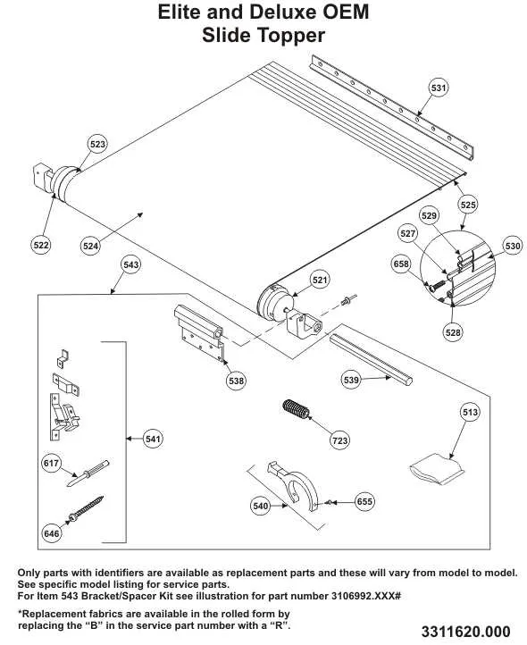 dometic awning parts diagram
