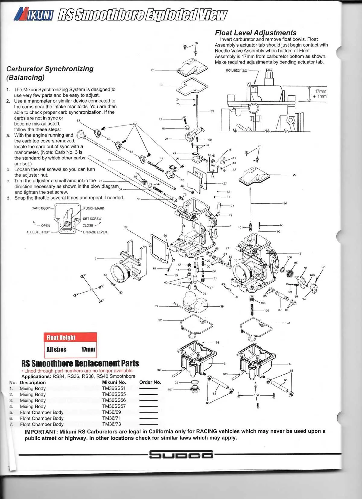 exploded diagram of vs 36 mikuni