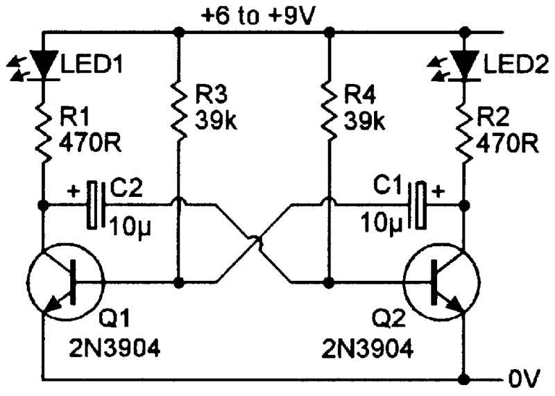 What is a Flashing LED Circuit Schematic?