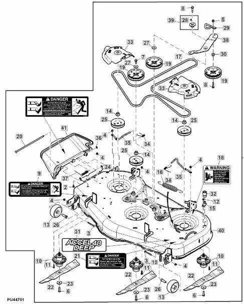 john deere 48 mower deck parts diagram