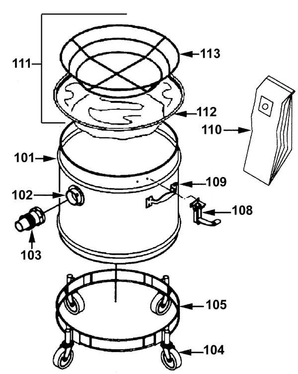 kenmore vacuum model 115 parts diagram