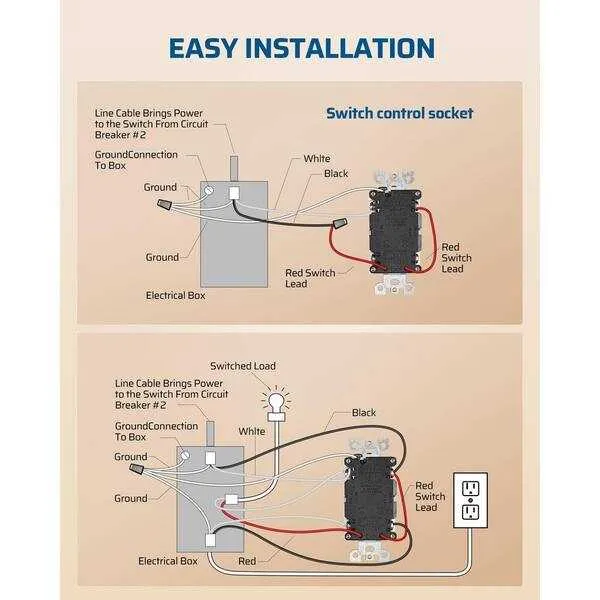 light switch outlet combo wiring diagram