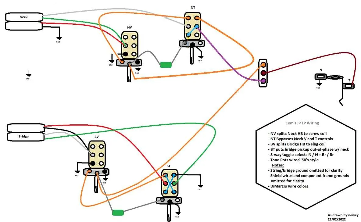 lp modern wiring split coil diagram
